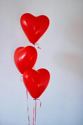 red latex heart balloon