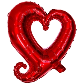 Enormous red hollow heart  balloon