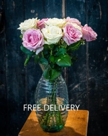 LetterBox Flowers Pink and White Roses